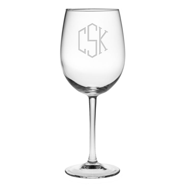 Wine Glass with Monogram Set Of 4