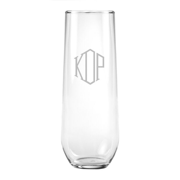Stemless Flute with Monogram 8.5 oz. Set of 4