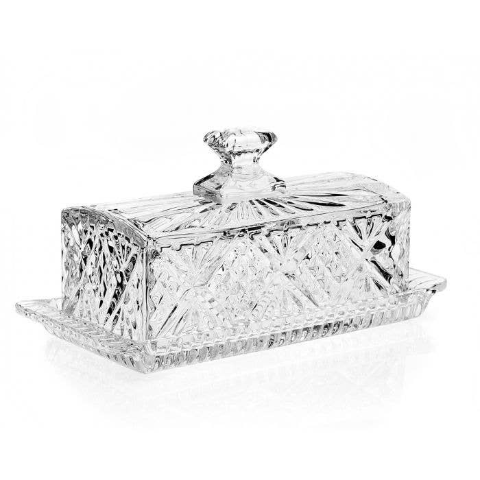 Dublin Covered Butter Dish: Non Leaded Crystal