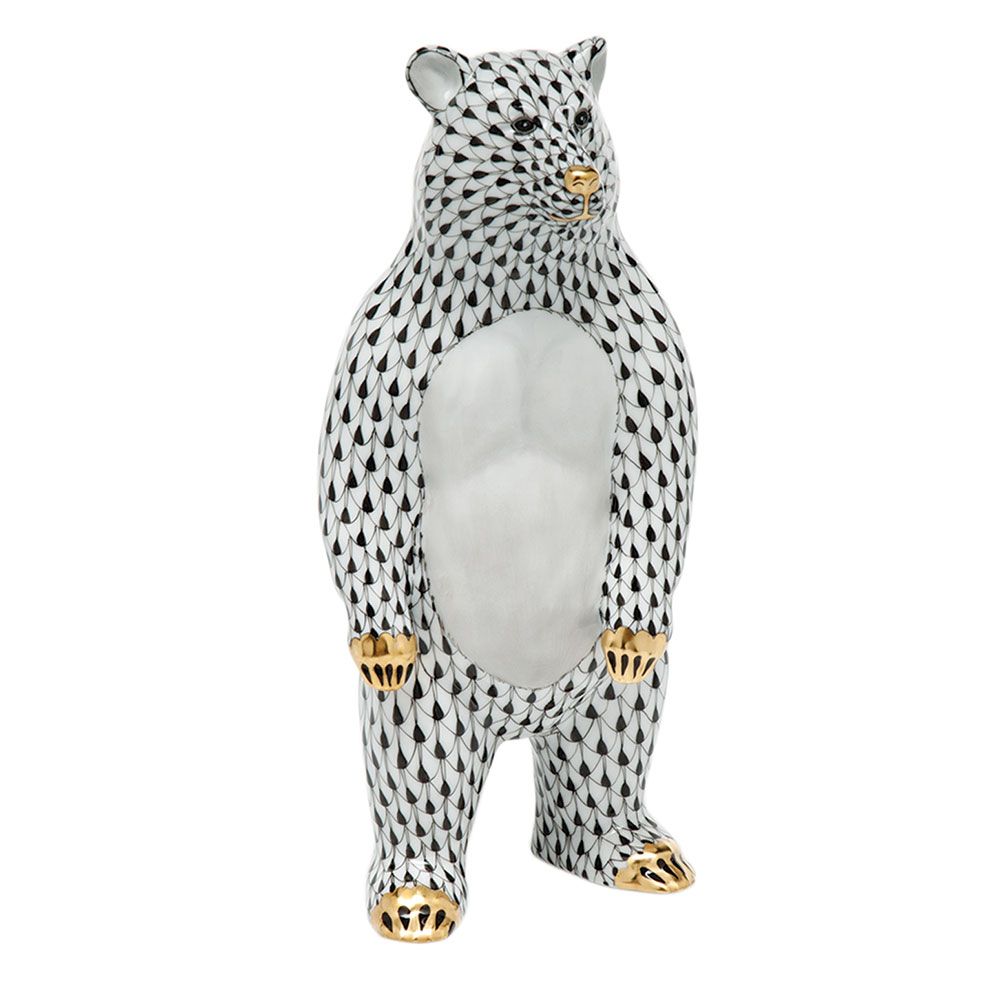 Herend Standing Bear Black