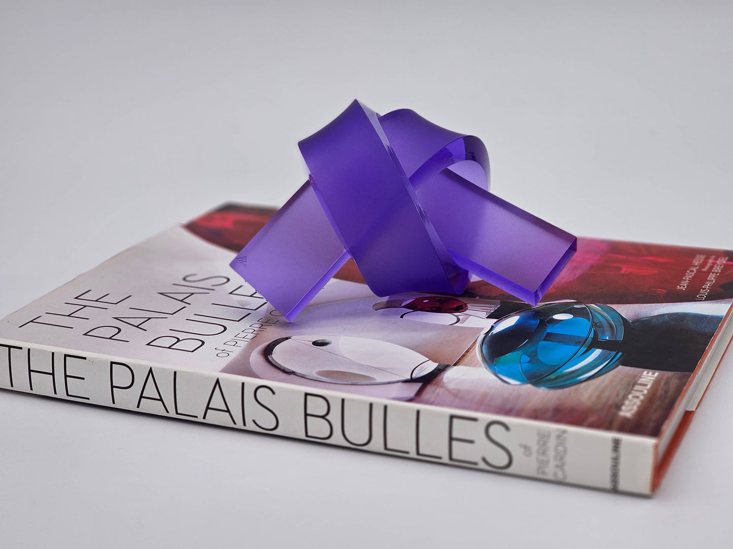 Acrylic Love Knot Frosted Purple