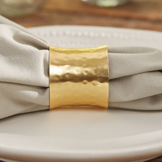 Hammered Gold Cuff Napkin Ring Set of 4