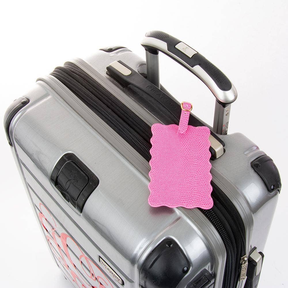 Lizard Scallop Luggage Tag: Pink