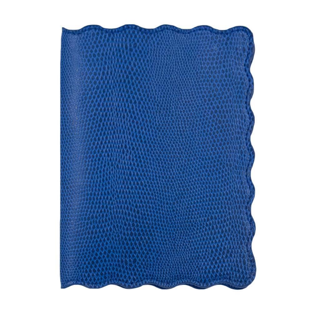 Lizard Scallop Passport Holder: Navy