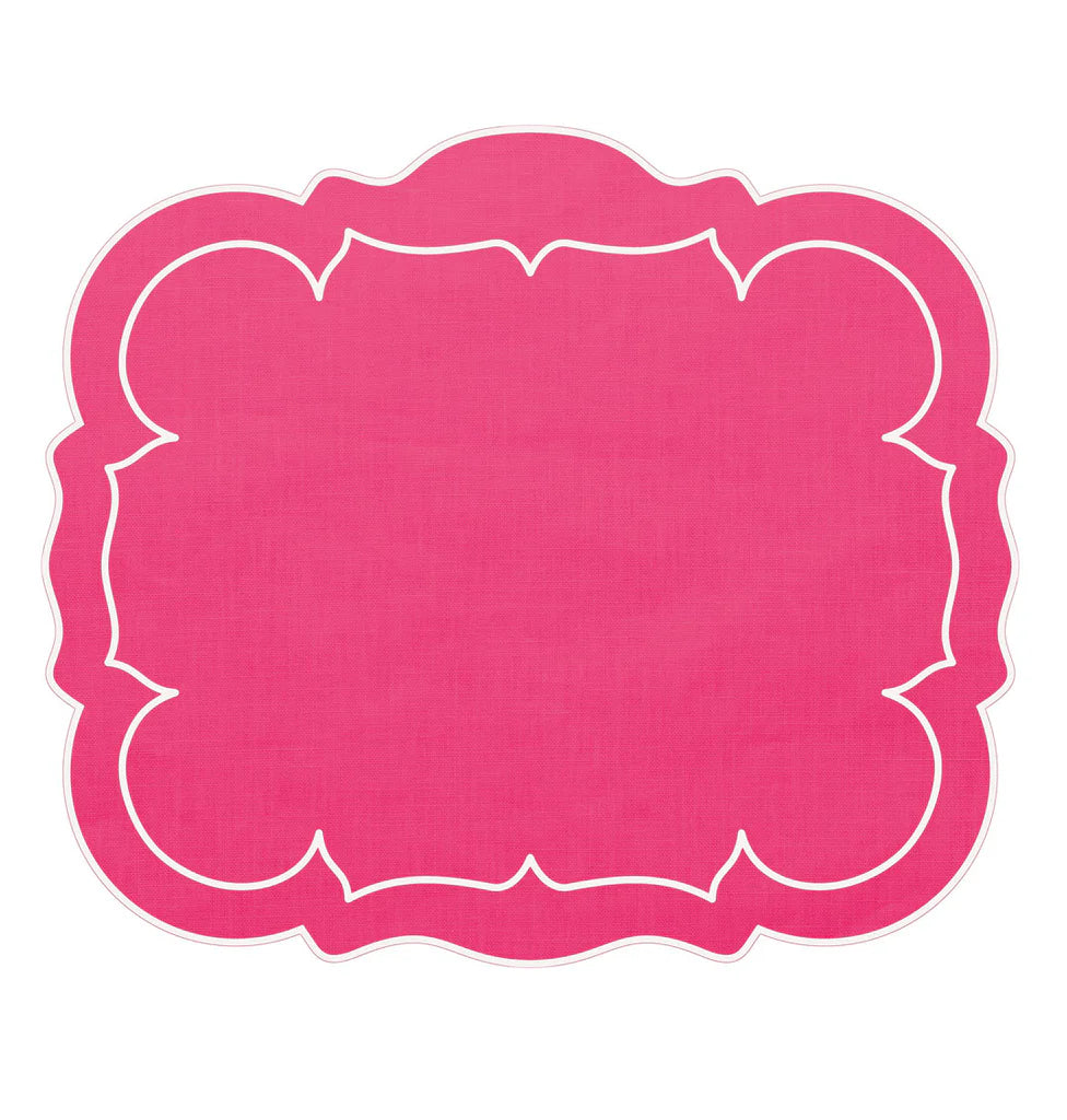 Scallop Linen Pink Placemats Set of 2