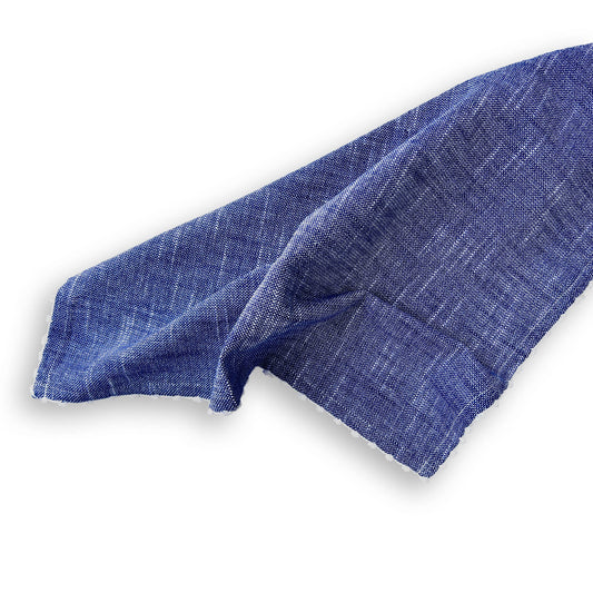 Knotted Edge Navy Cotton Napkin with White Trim