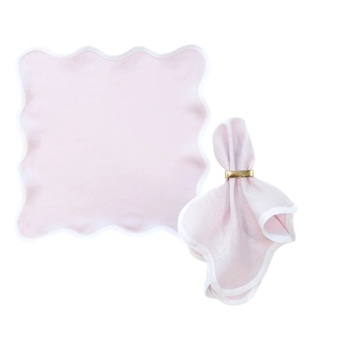 Linen Scalloped Square Lilac