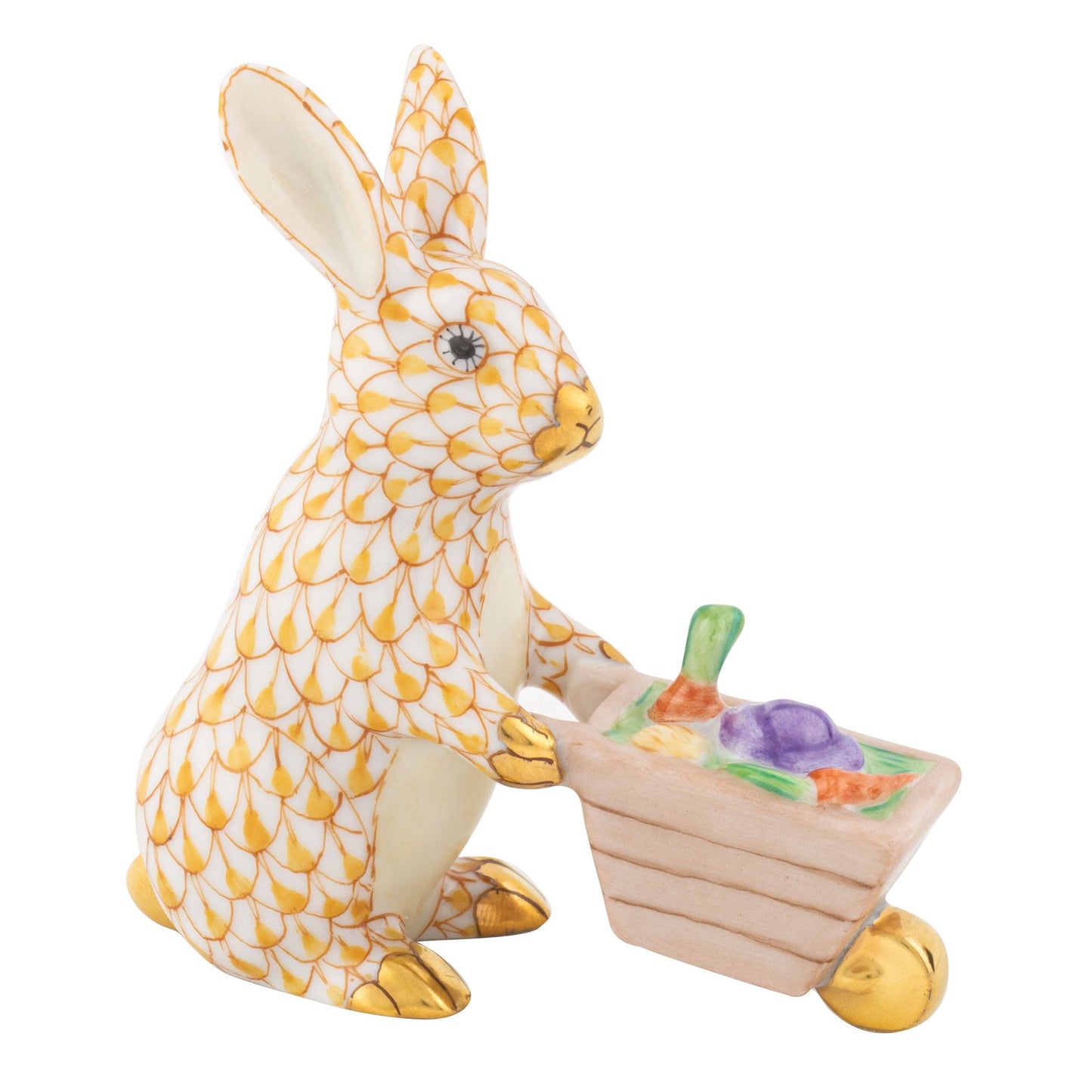 Herend Wheelbarrow Bunny Butterscotch
