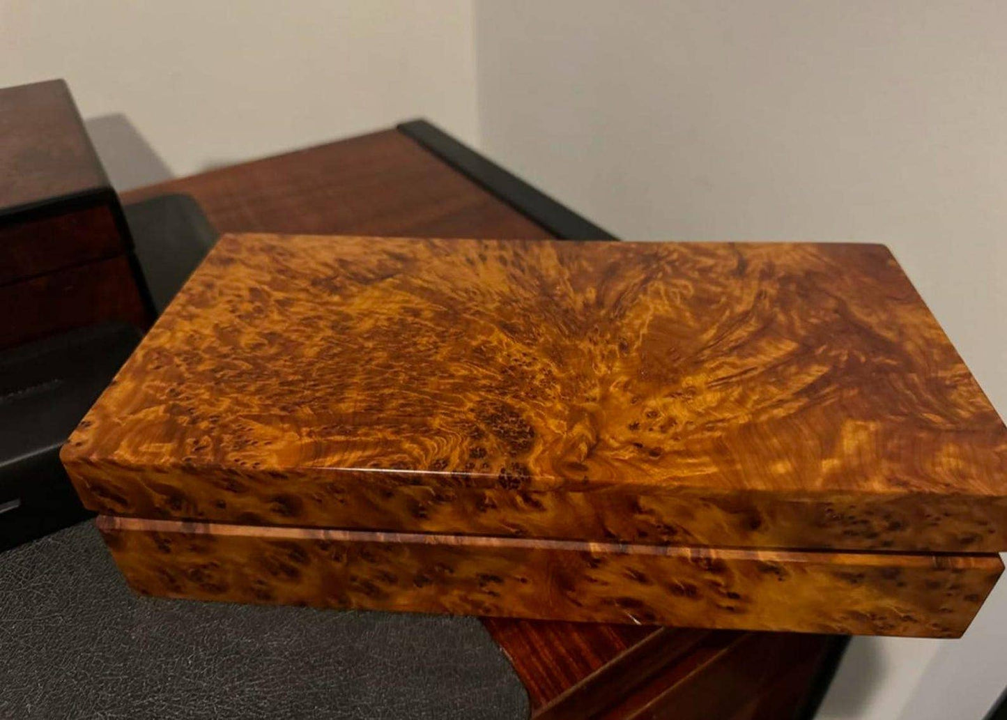 Handcarved Wooden Box Gift Burlwood