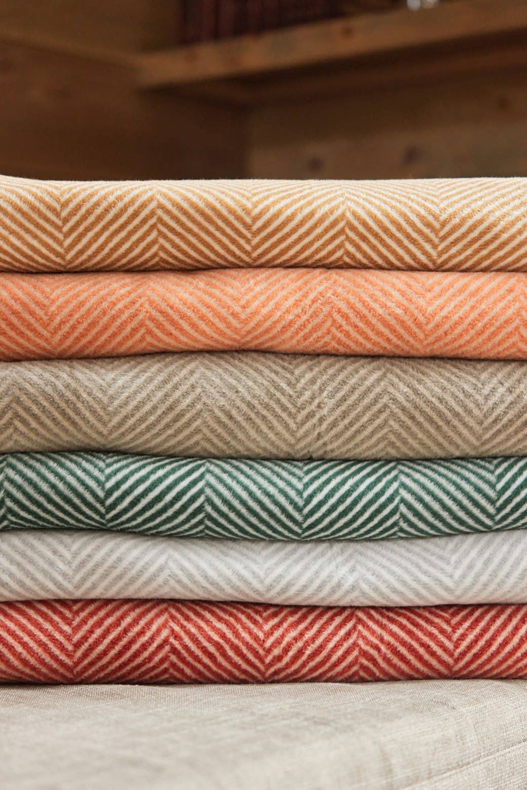 Harborview Herringbone Desert Red Blanket: Original