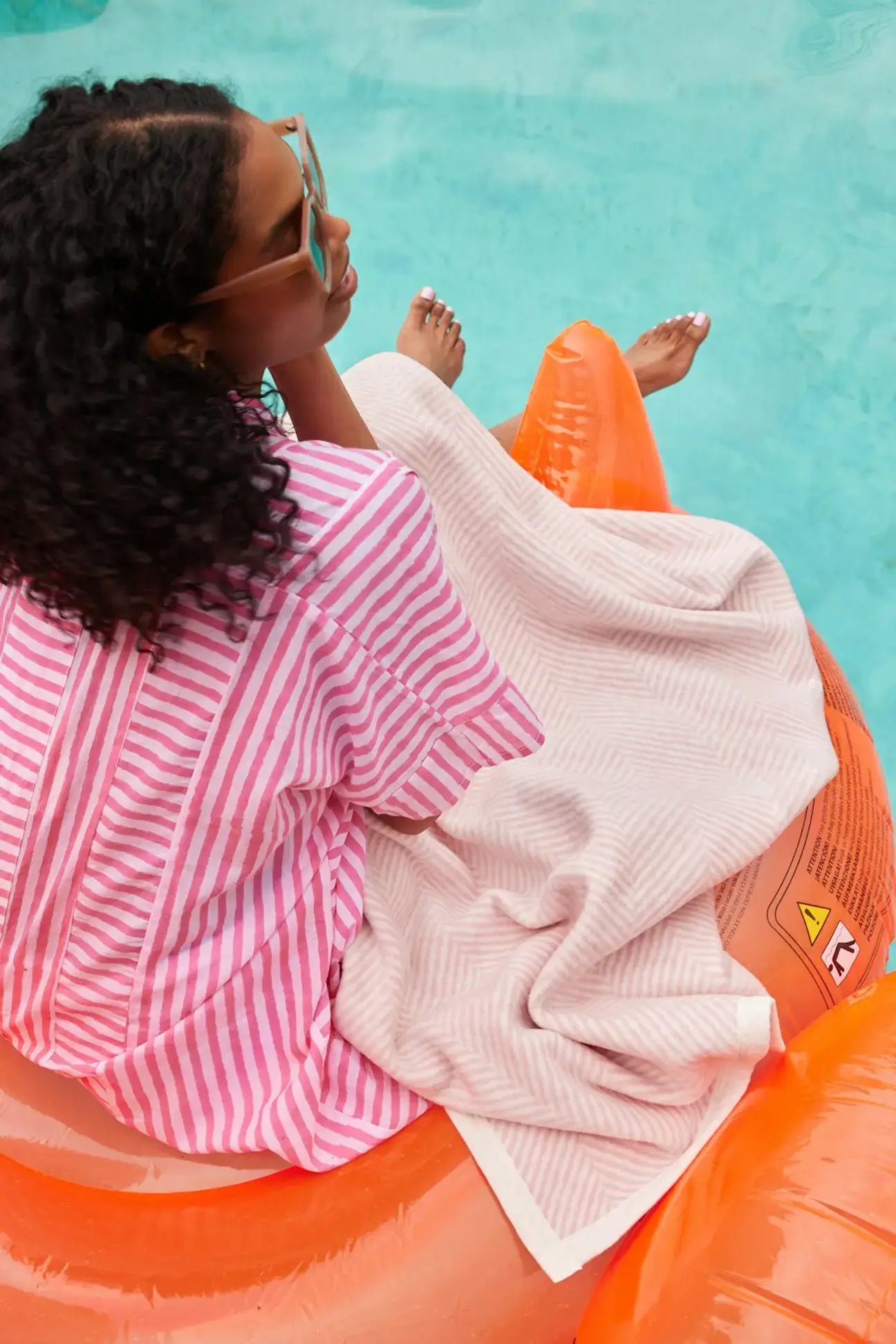 Harborview Herringbone Blush Blanket: Original