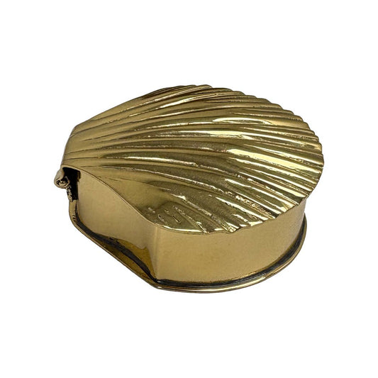Antiqued Brass Sea Shell Decorative Trinket Box | Storage