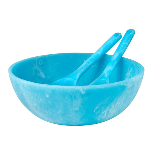Lucente Resin Matte Blue Salad Server Set
