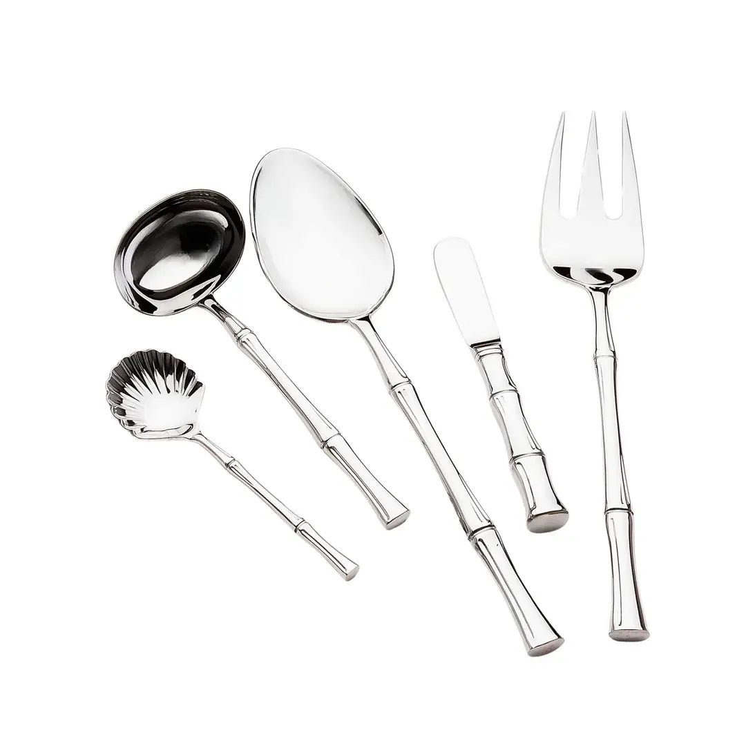 Bamboo Mirrored 18/10 Stainless Steel 5 Piece Hostess Set