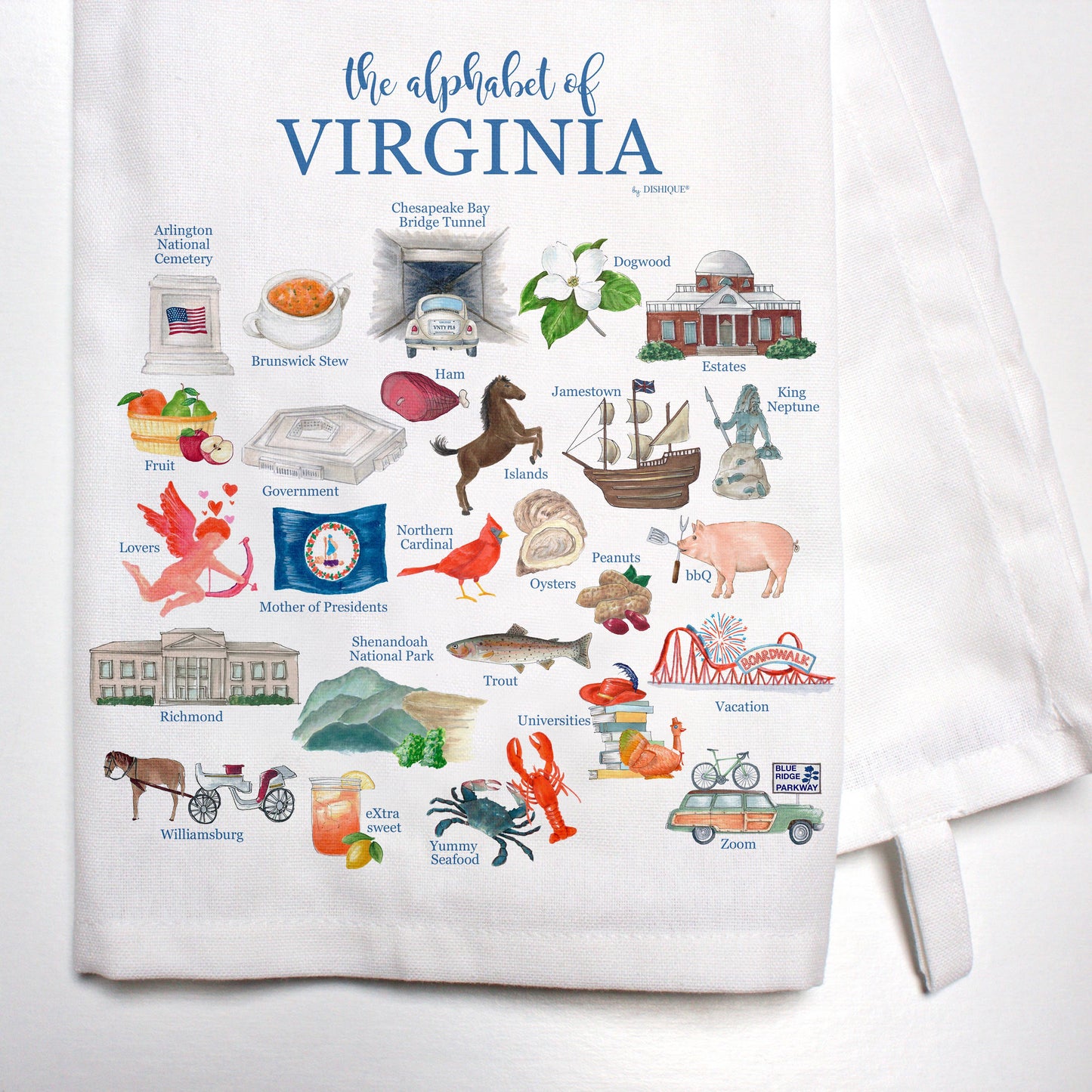 Virginia Alphabet Bar Towel
