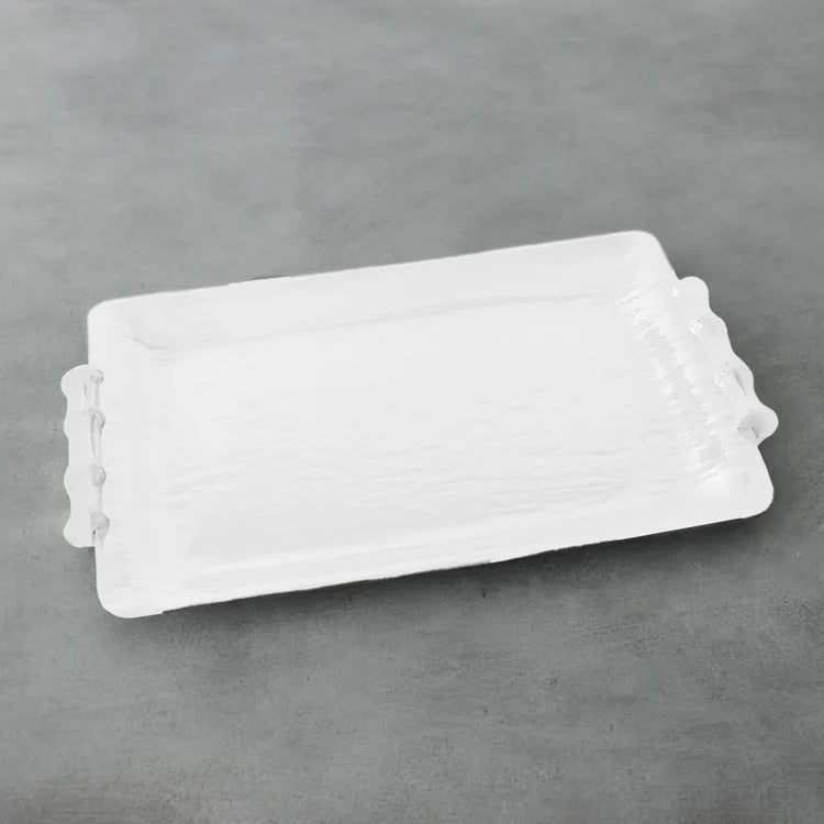 White Bamboo Melamine Tray
