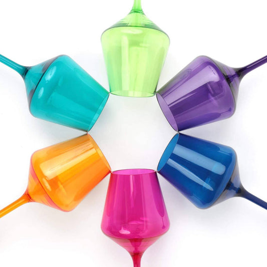 Acrylic Stemmed Wine Glasses-Jewel