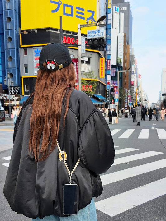 Hand-painted Lucky Horseshoe Gemstone Crossbody Phone Chain