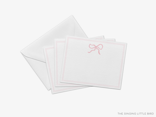 Light Pink Bow Flat Notecards