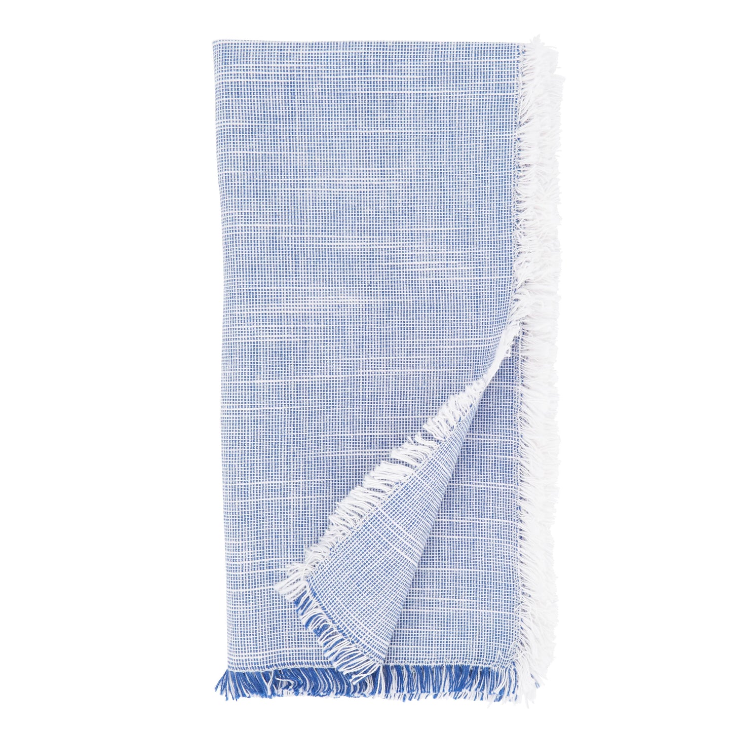 Two-Tone Fringe Napkin: Blue Set of 4