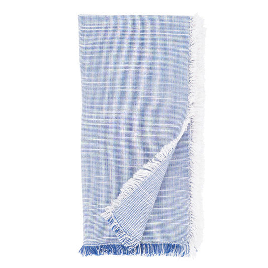 Two-Tone Fringe Napkin: Blue Set of 4