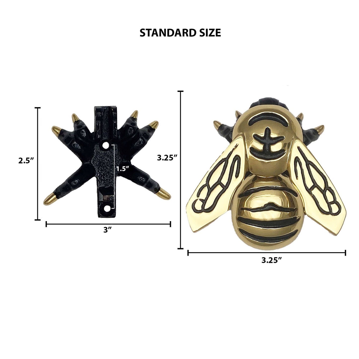Bumblebee Door Knocker: Brass