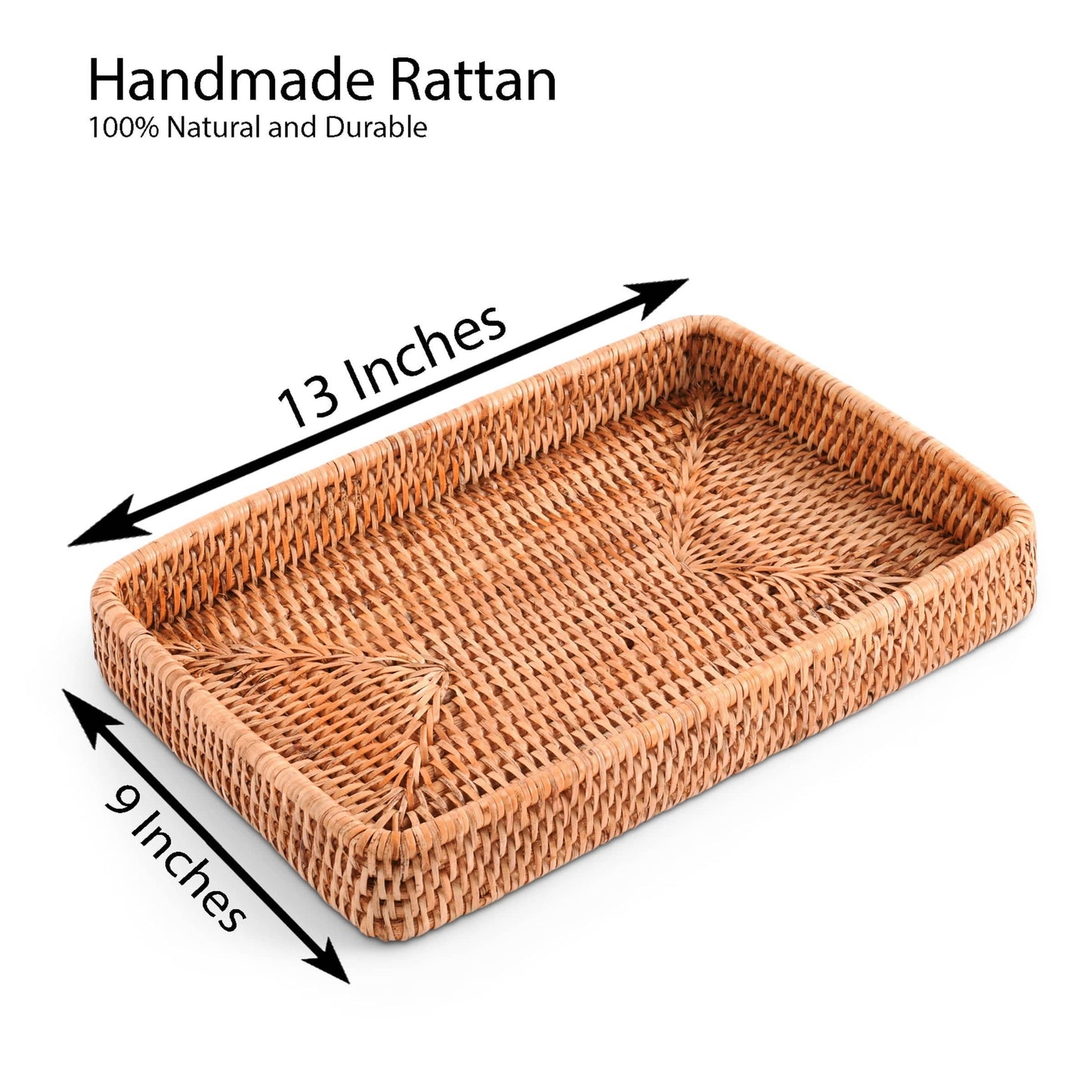 Catchall Tray Hand Woven Wicker Rattan