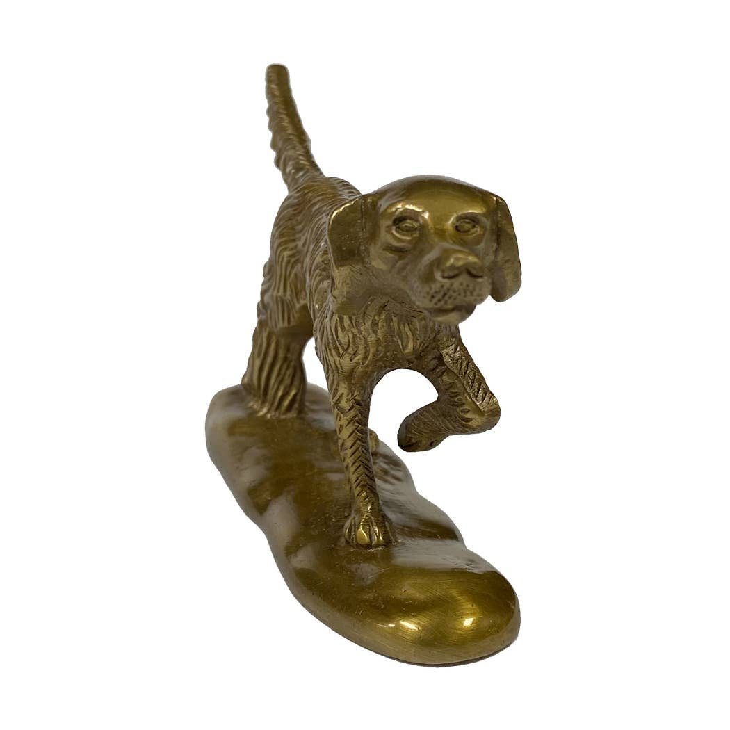 Solid Brass Pointer Dog Paperweight