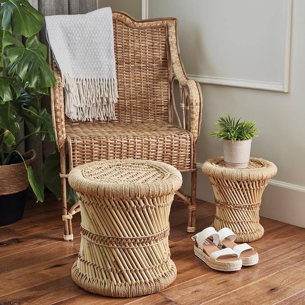 Bamboo Stool - Set of 2