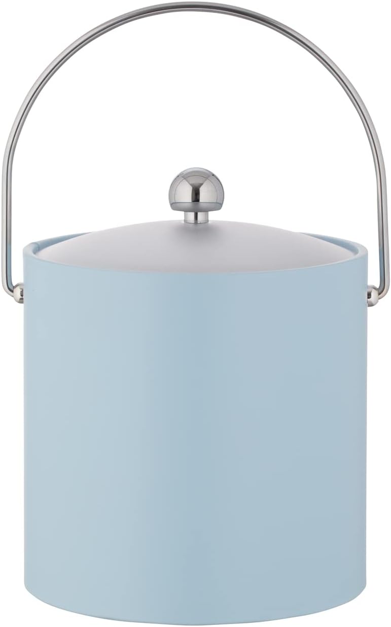 Light Blue Ice Bucket with Lid and Handle
