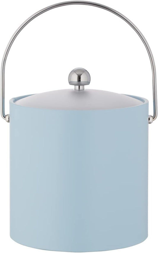 Light Blue Ice Bucket with Lid and Handle