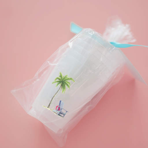 Palm Tree Frosted Cups | Set of 6