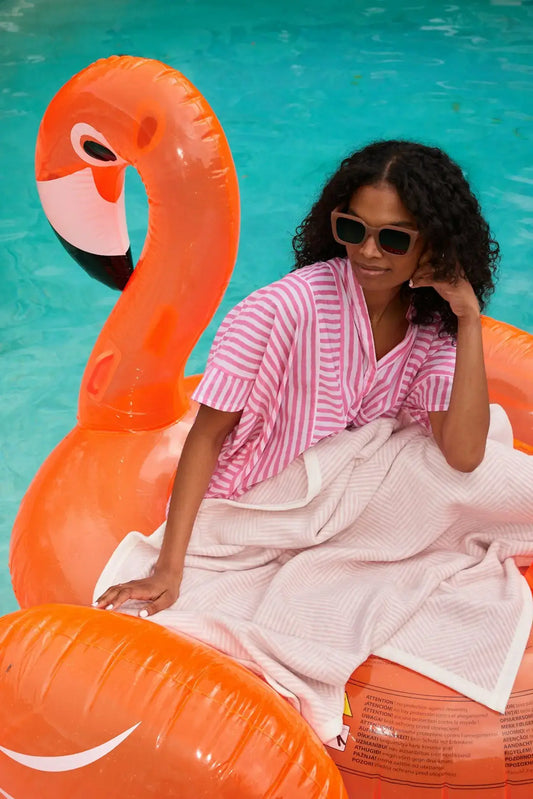 Harborview Herringbone Blush Blanket: Original