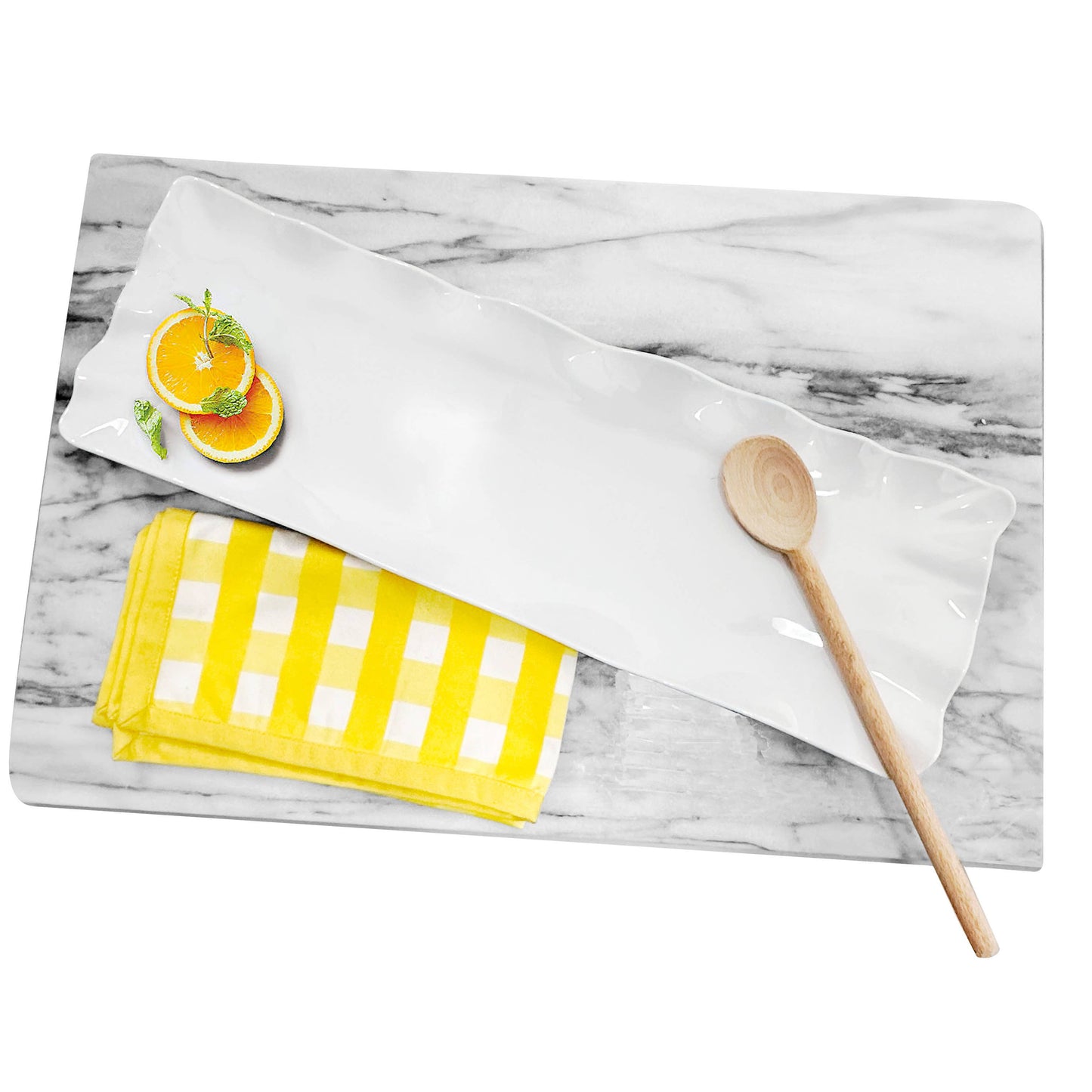 White Melamine Rectangle Tray