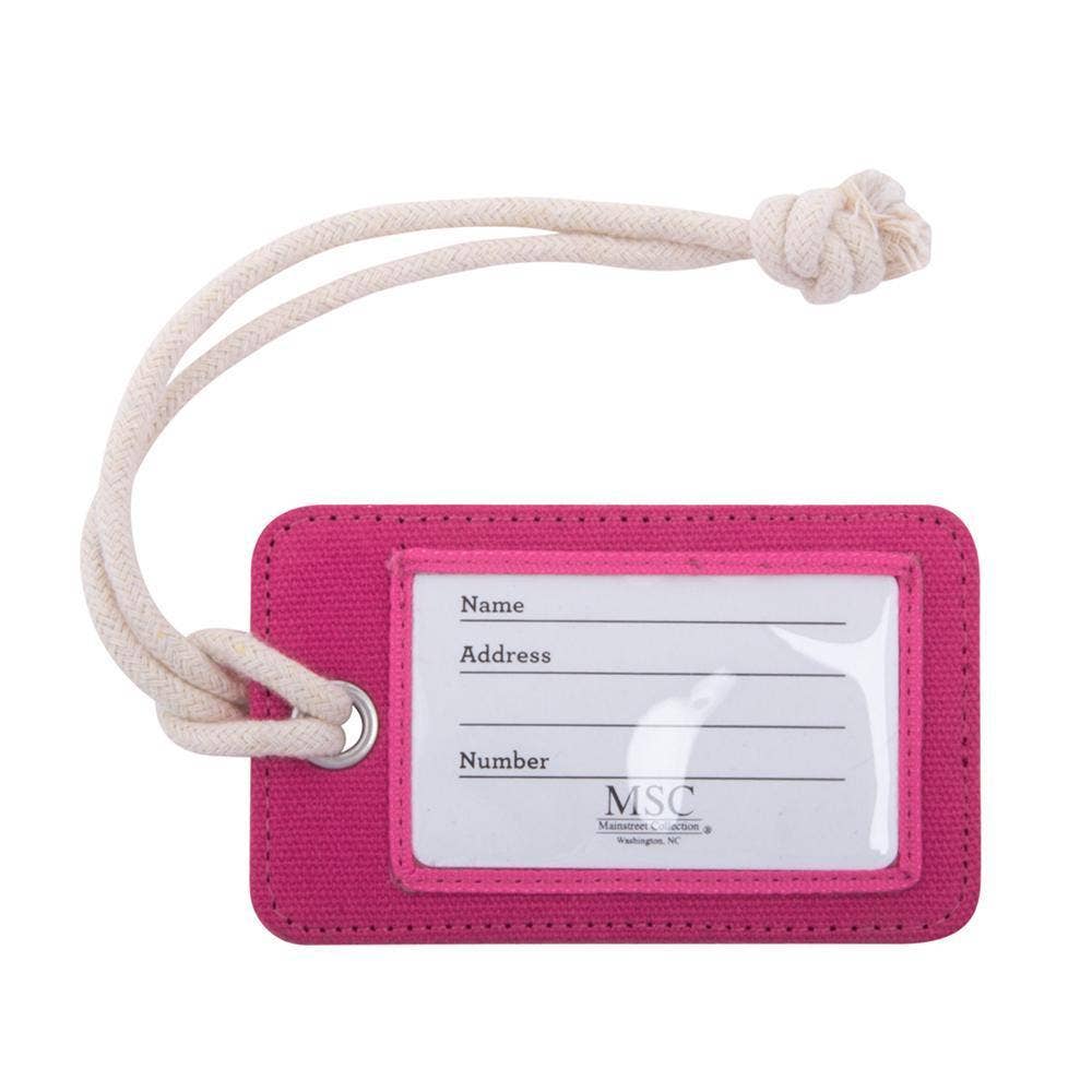 Canvas Rope Luggage Tag: Pink