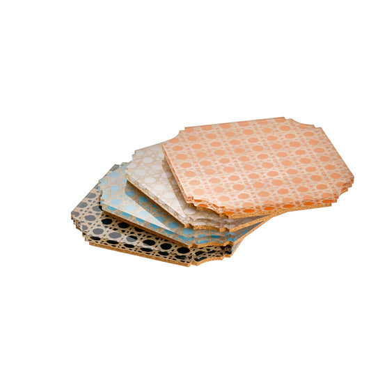 Acrylic Coaster Set of 4 Cane in Box