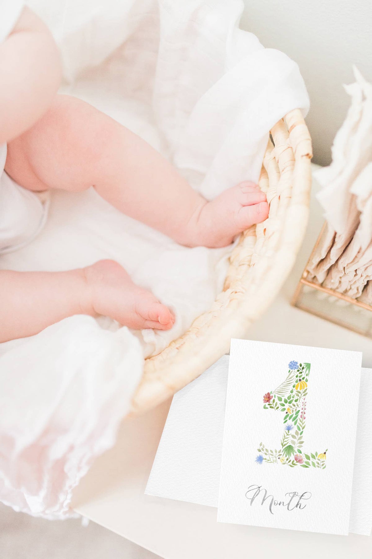 Monthly Milestone Cards: Floral Number