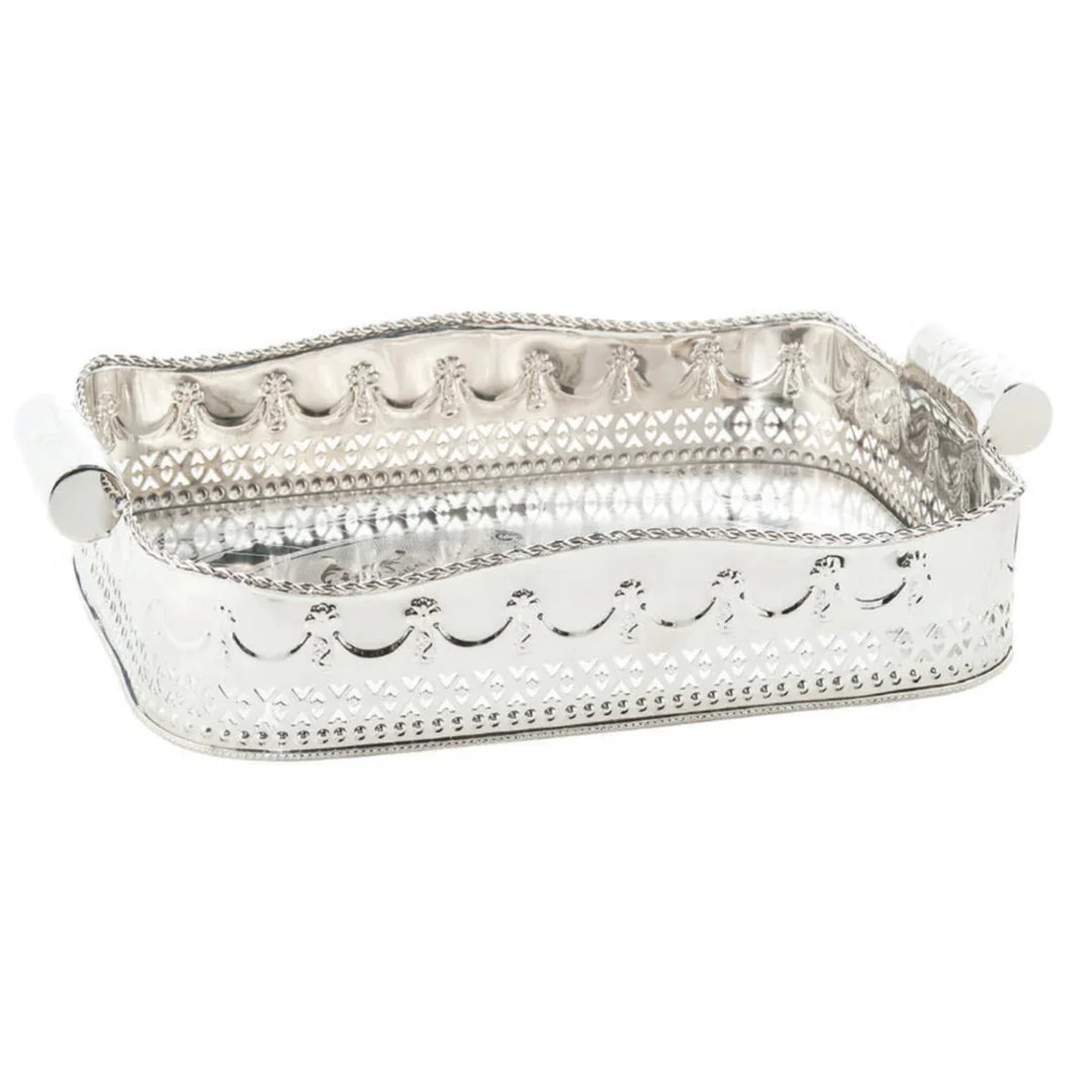 Polished Nickel Embossed Gallery Tray