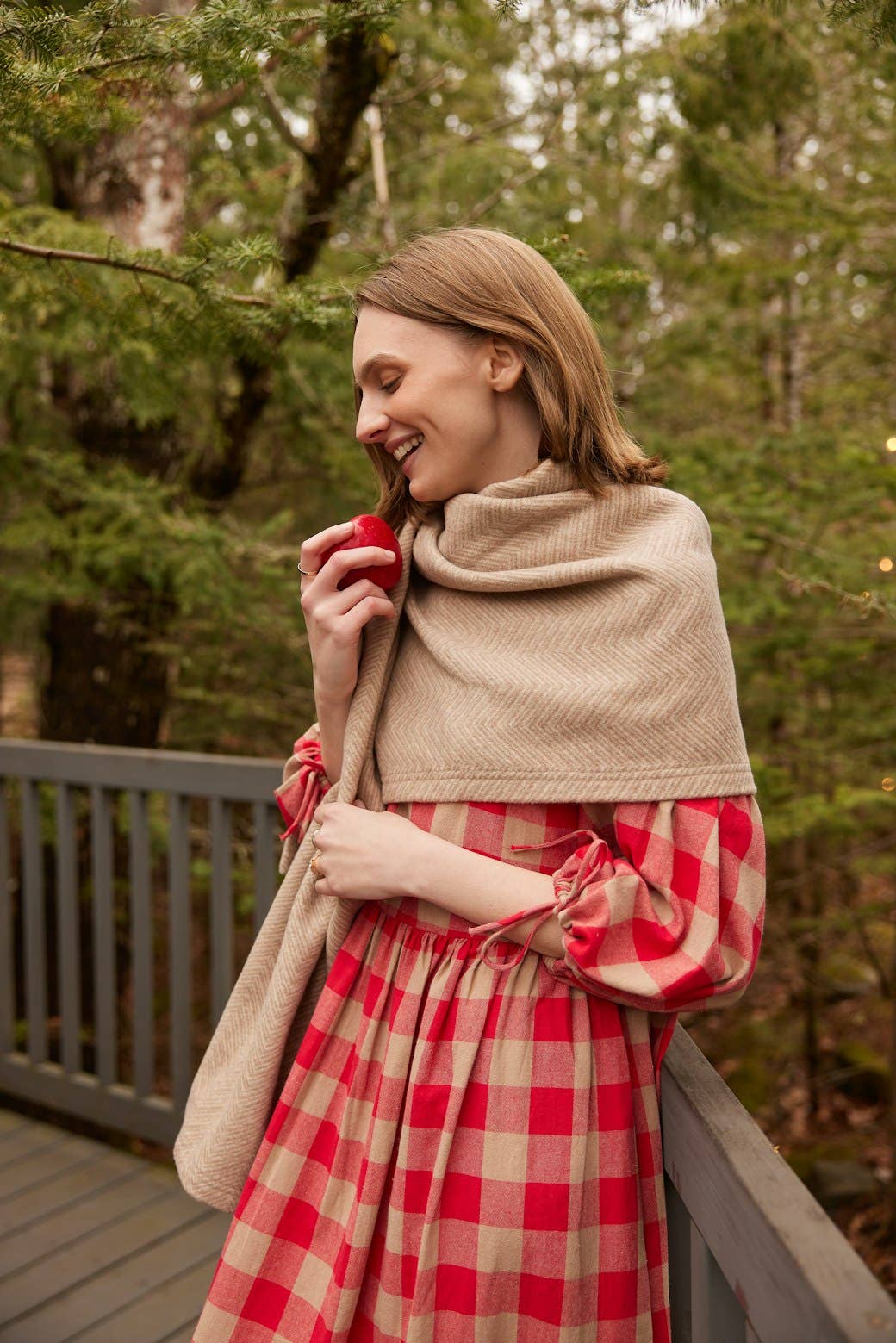 Bayside Herringbone Shawl - Wheat