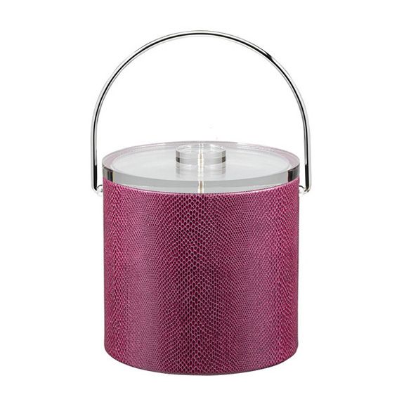 SALE Exotic Pink Ice Bucket with Lucite Lid