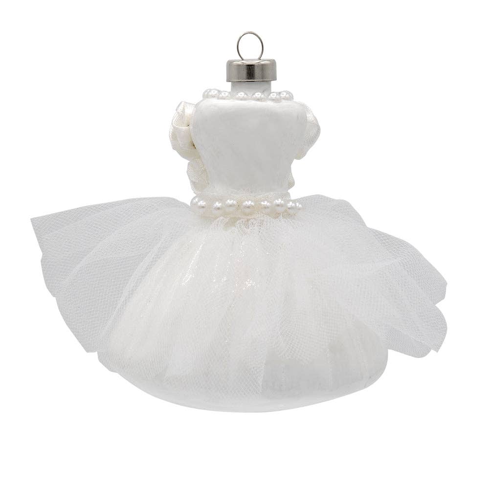 Holiday Glass Ornament – White Wedding Gown