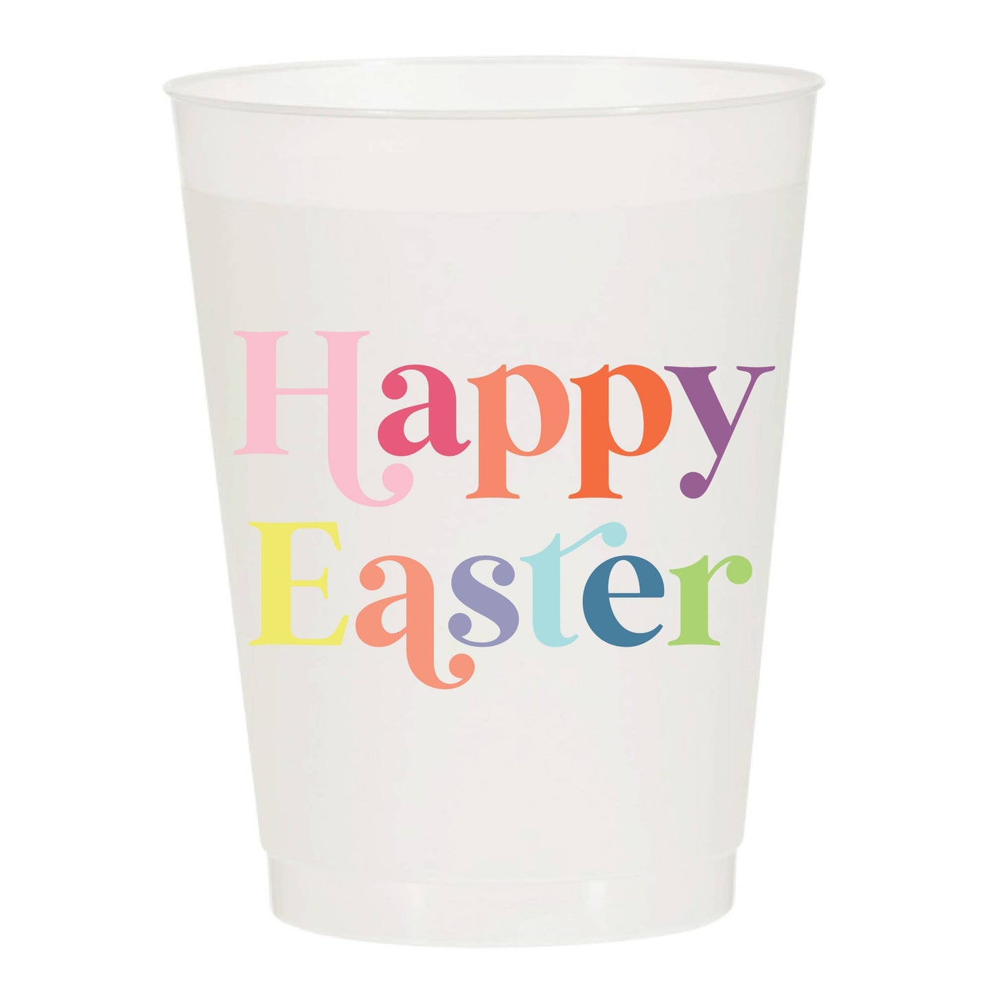 Happy Easter Fun Colorful Frosted Cups - Easter: Pack of 6