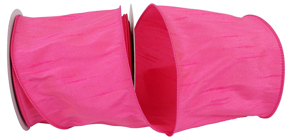 Dupioni Supreme Wired Edge, Shocking Pink, 4 In, 10 Yards