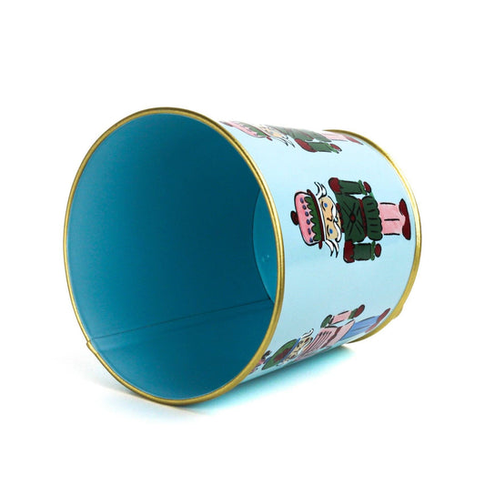 Blue Tole Planter | Nutcracker | Holiday Decor | Cachepot