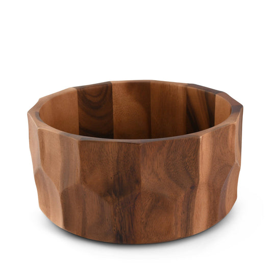 Diamond Pattern Large Acacia Wood Salad Bowl