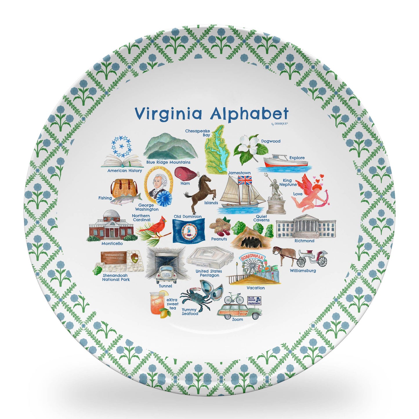 Virginia Alphabet Plastic Plate