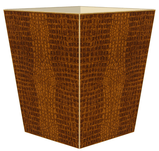 Handmade Mock Crock Wastepaper Trashcan: Scalloped Top