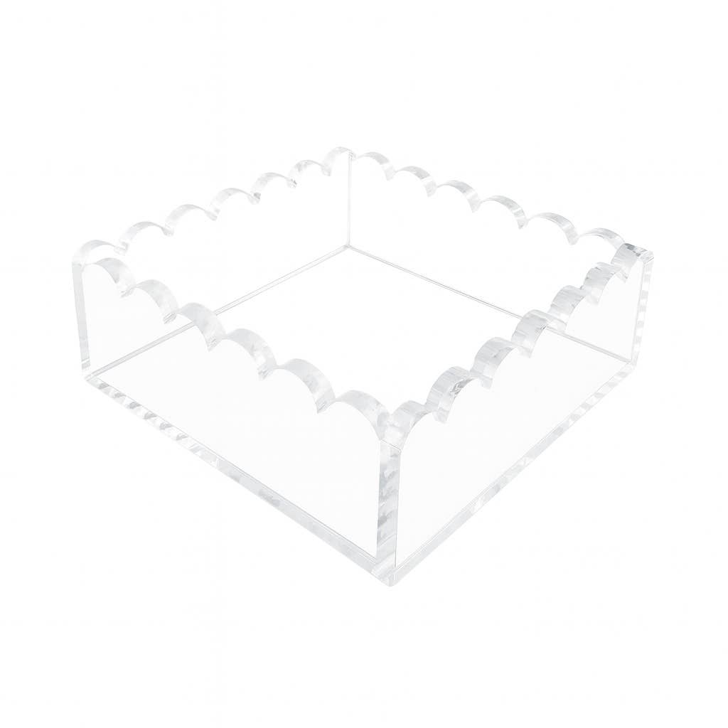 Cocktail Napkin Holder - Scalloped, Clear