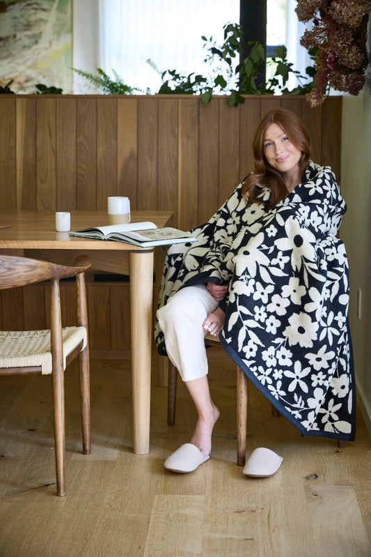 Midnight Floral Blanket: Original Size