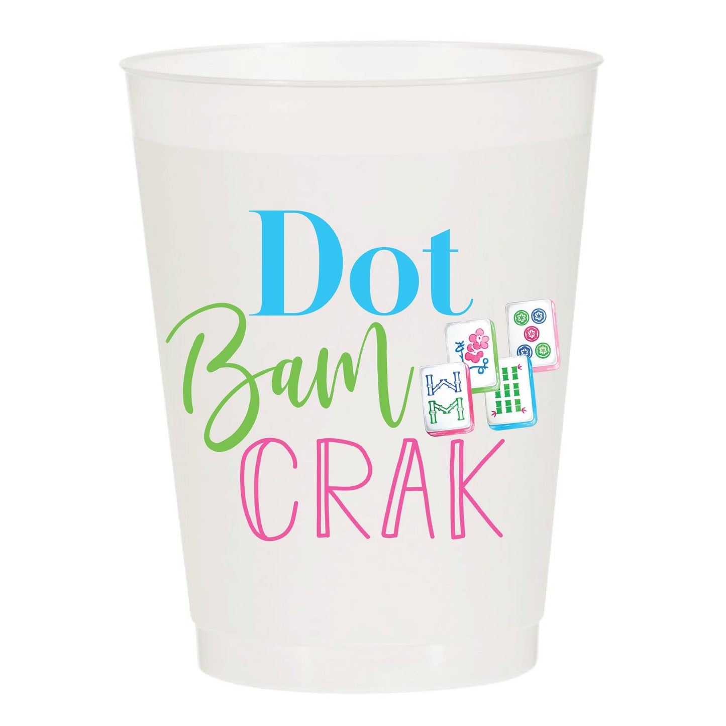 Dot Bam Crak Full Color Frosted Cups - Mahjong: Pack of 6